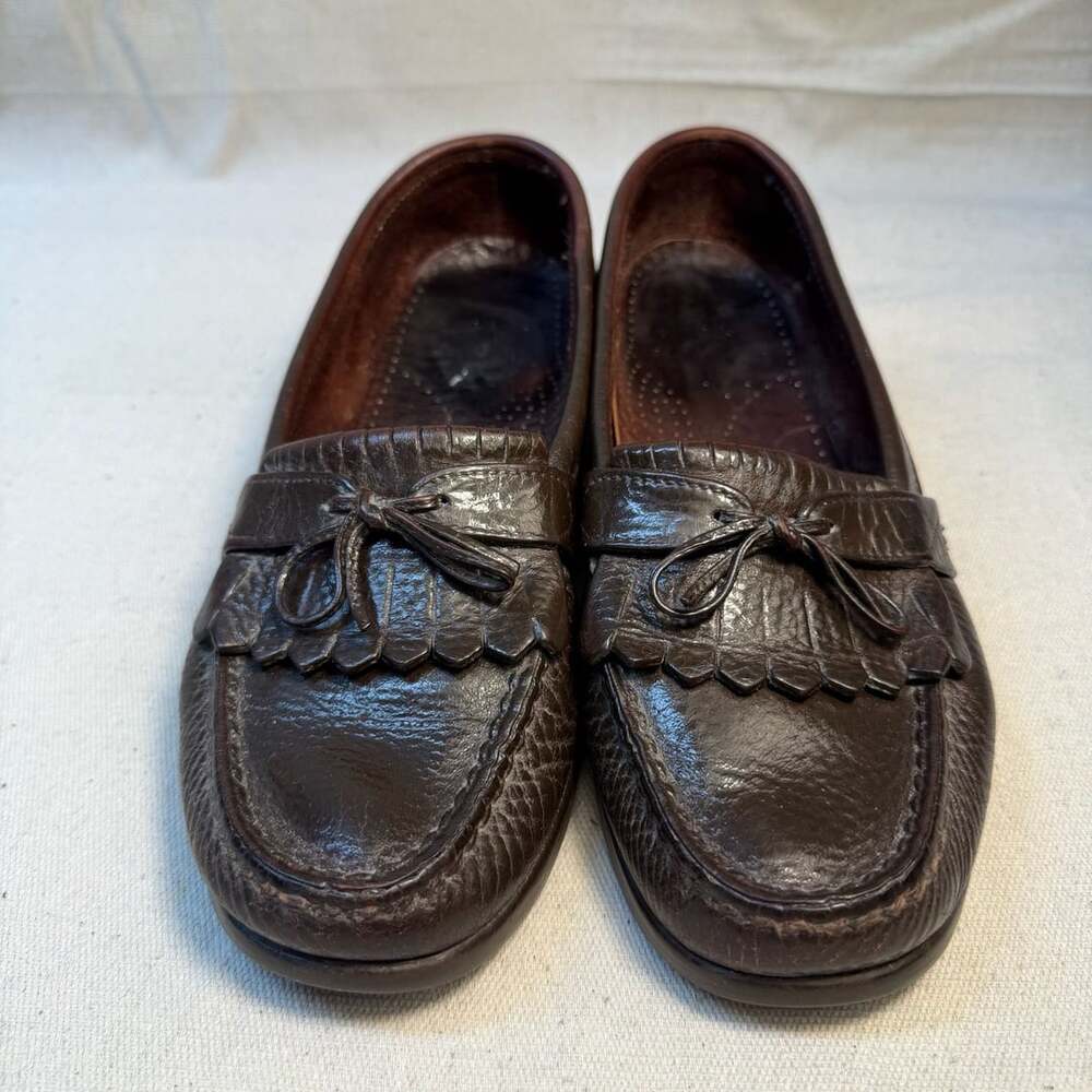 SAS Kiltie Fringe Tassel Loafers Size 5.5B Brown Leather Slip On Comfort